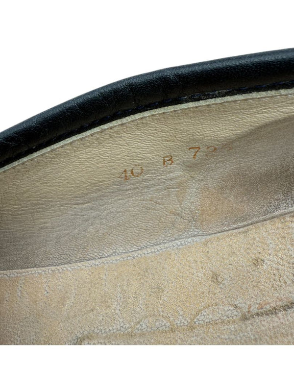 Chanel Black Leather Square Toe Loafers – Size 40