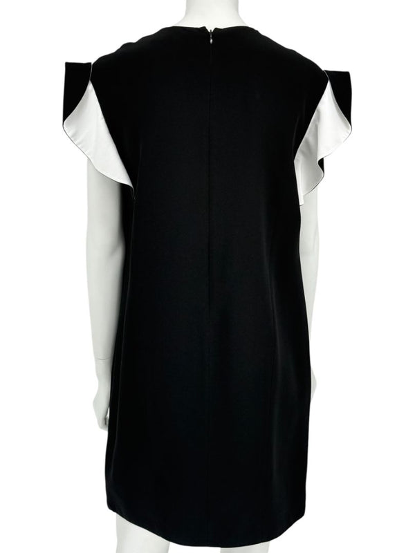 Givenchy Black & White Ruffle Sleeve Shift Dress - Size FR 40