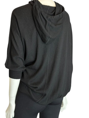 Donna Karan New York 100% Cashmere Black Hoodie – Size M