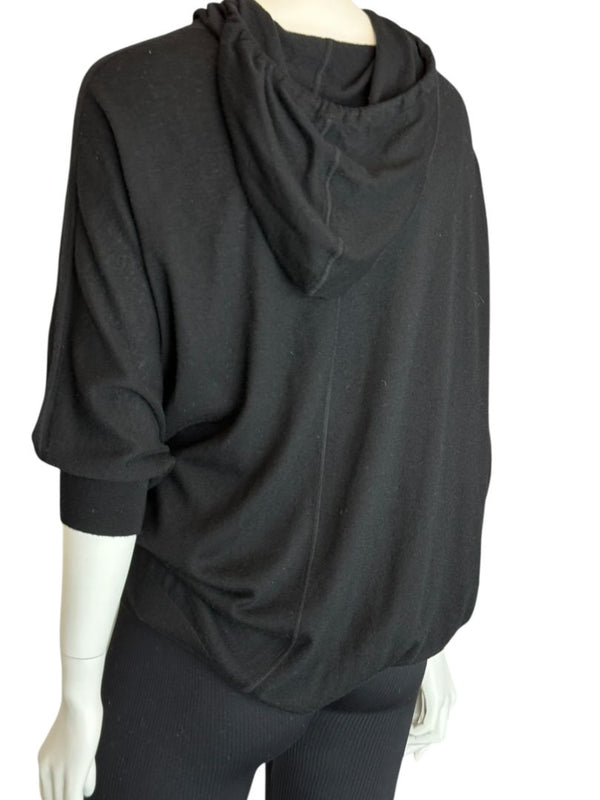 Donna Karan New York 100% Cashmere Black Hoodie – Size M