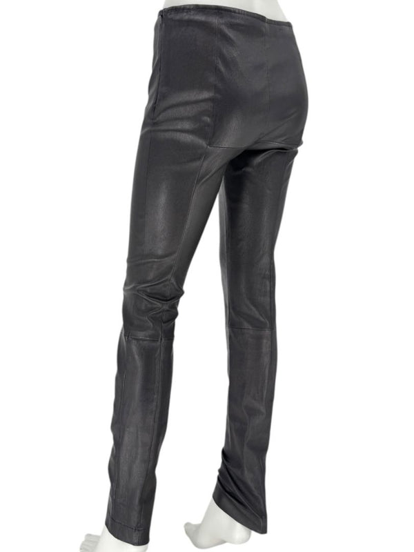 The Row Black Lambskin-Front Legging Pants – Size Large