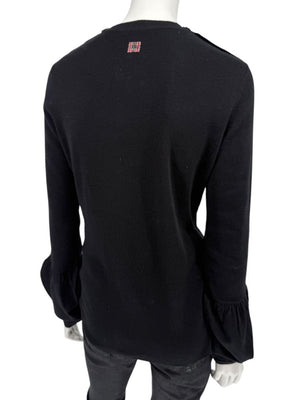 Burberry London Black Silk & Cashmere Knit Top – Size L