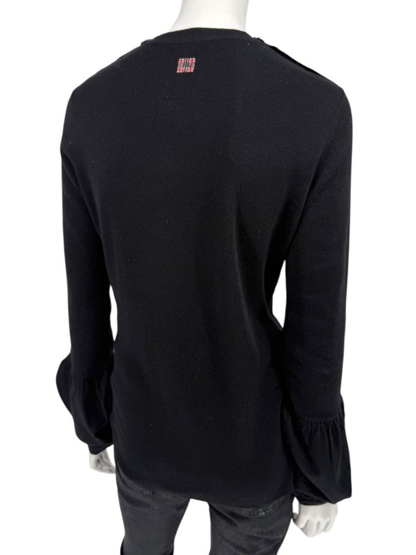 Burberry London Black Silk & Cashmere Knit Top – Size L