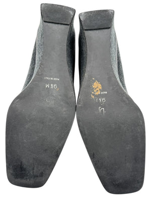 Donald J Pliner Grey Felt & Leather Wedge Pumps – Size 9.5
