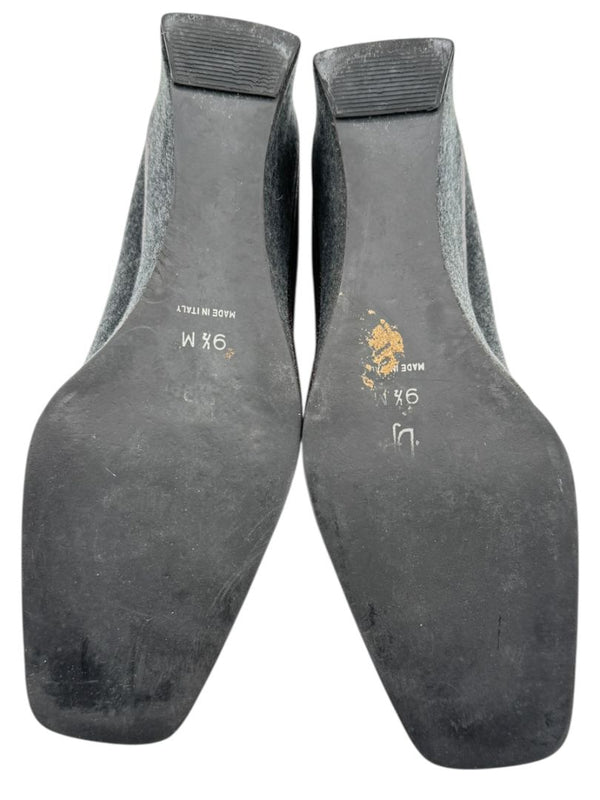 Donald J Pliner Grey Felt & Leather Wedge Pumps – Size 9.5