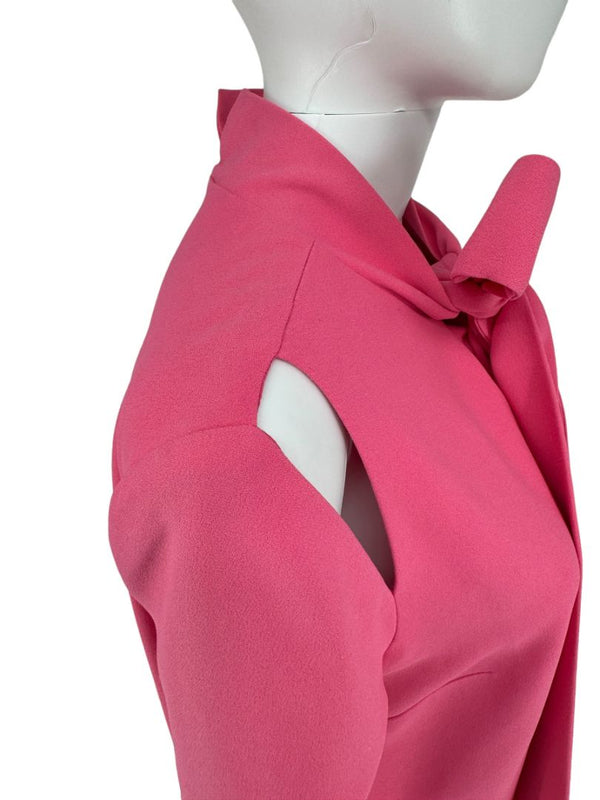 Pamella Roland Fuchsia Cold Shoulder Shift Dress – Large