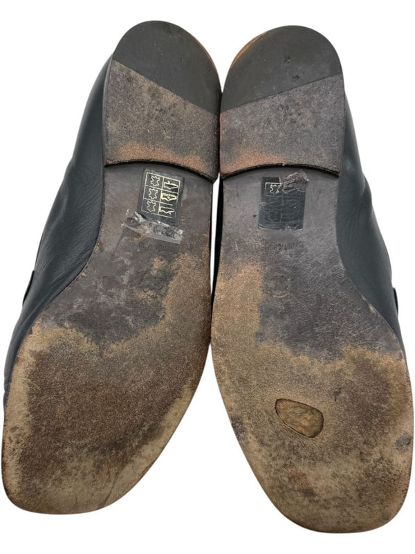 Chanel Black Leather Square Toe Loafers – Size 40