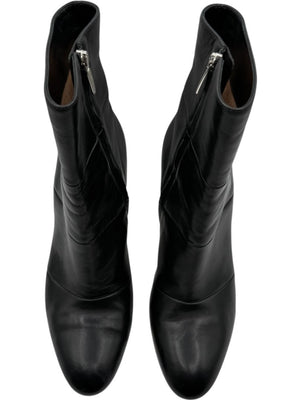 Gianvito Rossi Black Leather Block Heel Ankle Boots – Size 39.5