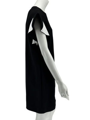 Givenchy Black & White Ruffle Sleeve Shift Dress - Size FR 40