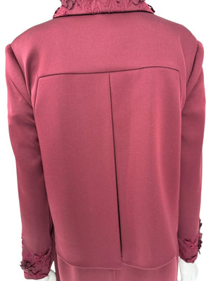 Pamella Roland Burgundy Embellished 2-Piece Set – Large