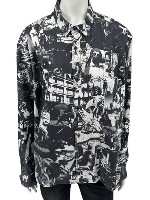 Alexander McQueen Black & White Graphic Print Shirt – Size IT 50 (US L)