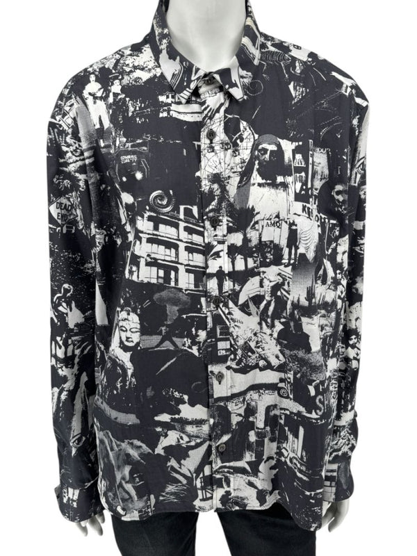 Alexander McQueen Black & White Graphic Print Shirt – Size IT 50 (US L)