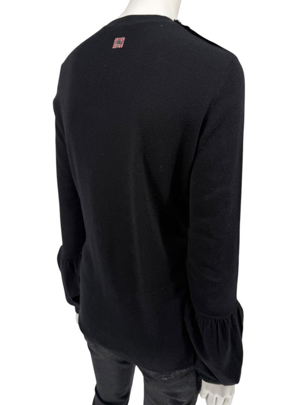 Burberry London Black Silk & Cashmere Knit Top – Size L