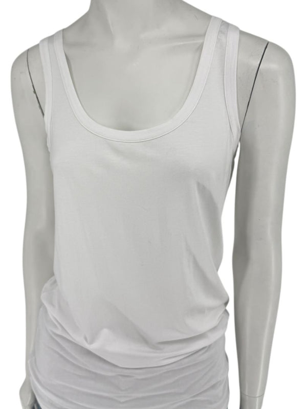D. Exterior White Viscose Blend Tank Top – Size L