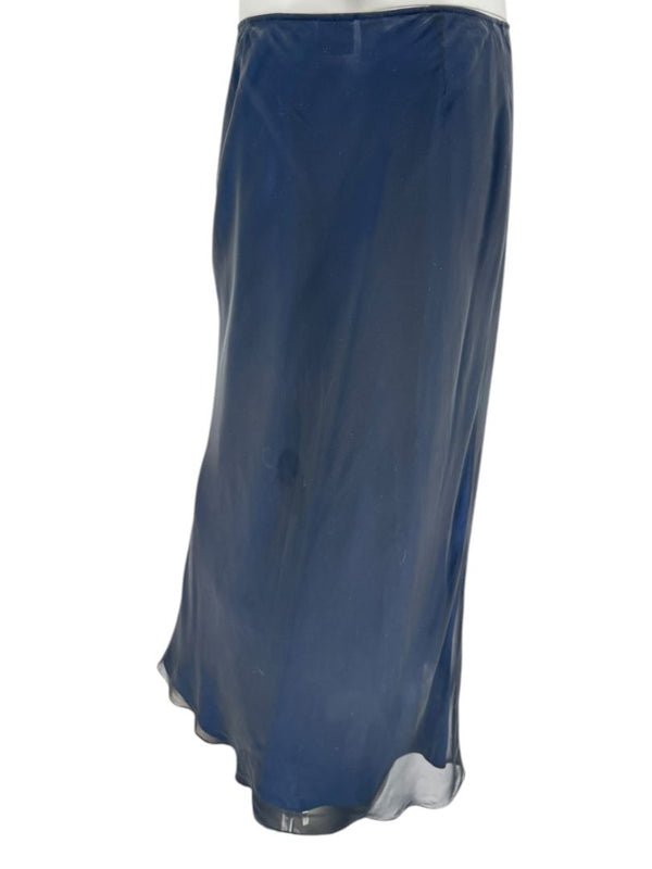 DKNY Navy Blue Sheer Overlay Maxi Skirt – Size 14
