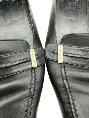 Chanel Black Leather Square-Toe Loafers – Size 41