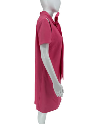 Pamella Roland Fuchsia Cold Shoulder Shift Dress – Large