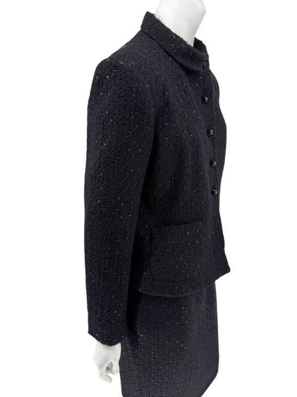 Les Copains Black Textured Wool Blend Skirt Suit – Size 10 (NWT)