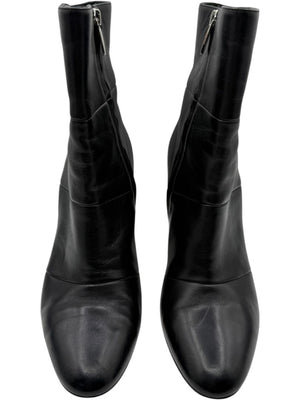 Gianvito Rossi Black Leather Block Heel Ankle Boots – Size 39.5