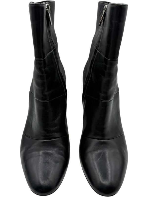 Gianvito Rossi Black Leather Block Heel Ankle Boots – Size 39.5