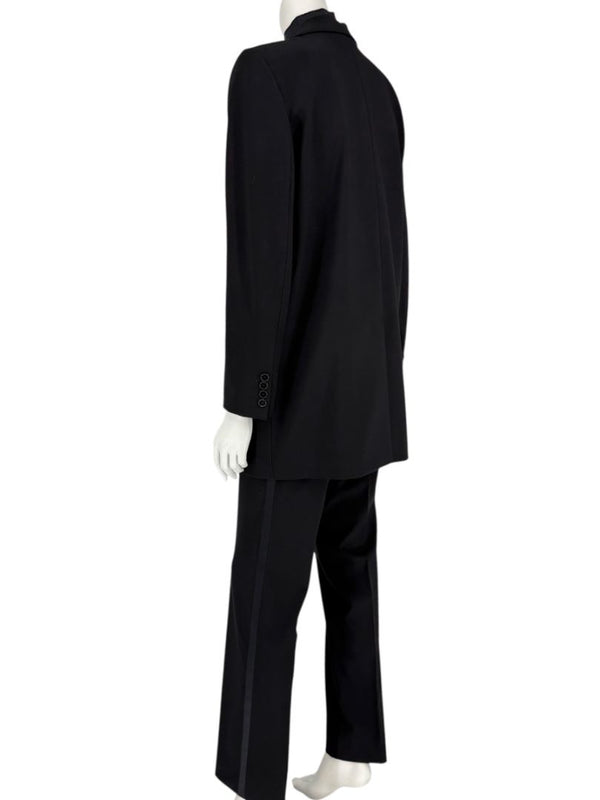 Dolce & Gabbana Black Wool-Silk Blend Tuxedo Blazer & Pants Set – Size IT 44 (US 8)