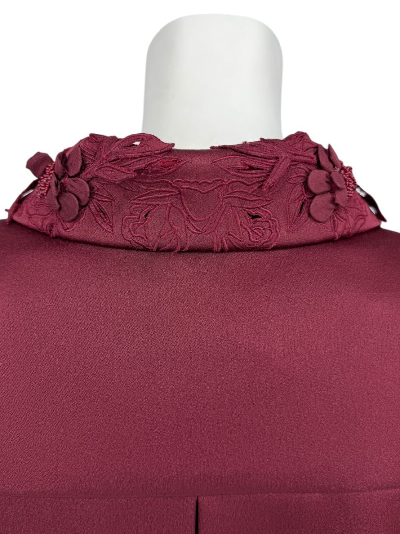 Pamella Roland Burgundy Embellished 2-Piece Set – Large