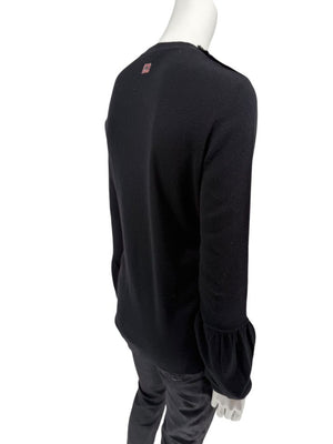 Burberry London Black Silk & Cashmere Knit Top – Size L