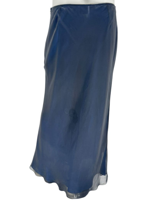 DKNY Navy Blue Sheer Overlay Maxi Skirt – Size 14