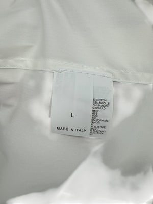 Brunello Cucinelli White Cotton Shirt with Monili Trim – Size L