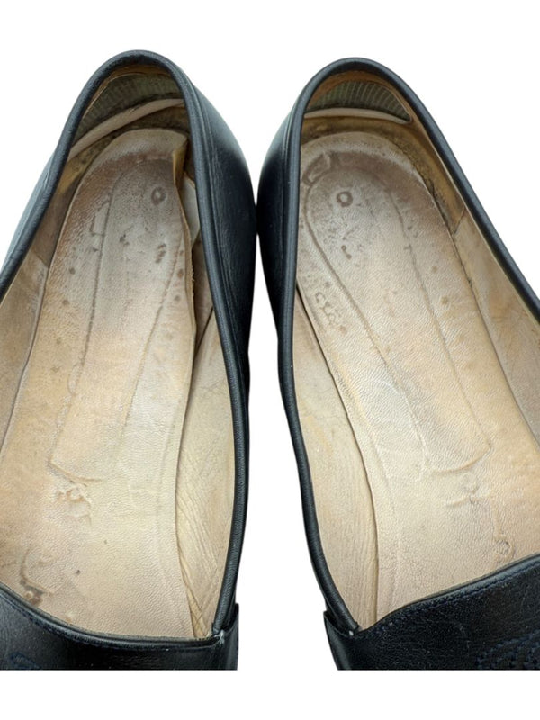 Chanel Black Leather Square Toe Loafers – Size 40