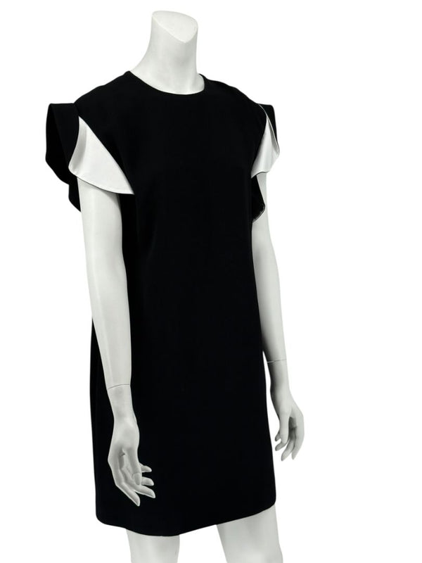 Givenchy Black & White Ruffle Sleeve Shift Dress - Size FR 40