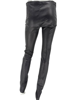 The Row Black Lambskin-Front Legging Pants – Size Large