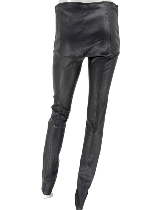 The Row Black Lambskin-Front Legging Pants – Size Large