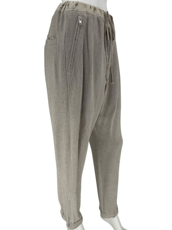 Rick Owens Taupe Draped Tank & Textured Jogger Set - Size IT 42 / US 6