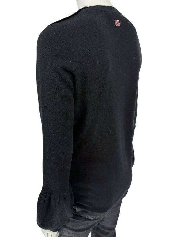 Burberry London Black Silk & Cashmere Knit Top – Size L