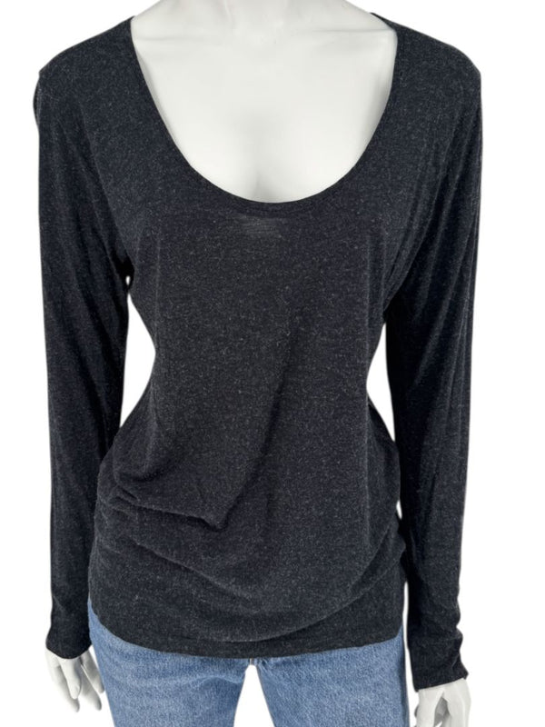 Pauw Amsterdam Charcoal Modal-Cashmere Long Sleeve Top – Size 40 (US M)