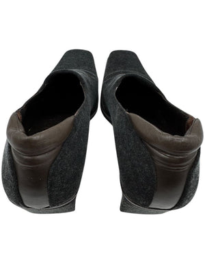 Donald J Pliner Grey Felt & Leather Wedge Pumps – Size 9.5