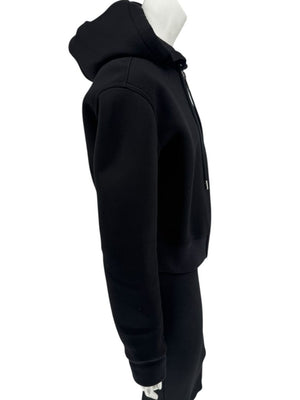Givenchy Paris Black Cropped Zip Hoodie – Size M