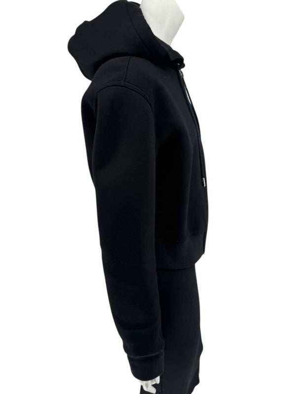 Givenchy Paris Black Cropped Zip Hoodie – Size M
