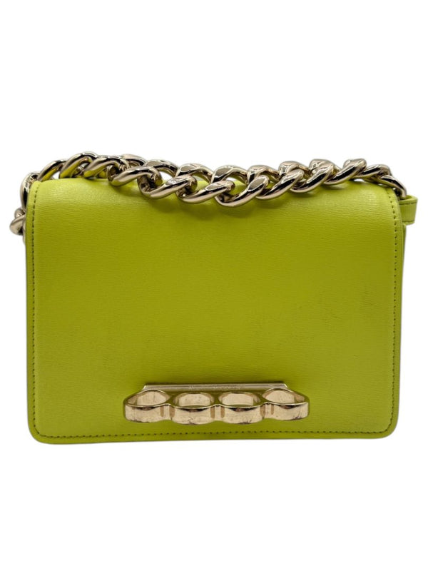 Alexander McQueen Women’s Lichen Green Leather Knuckle Mini Shoulder Bag