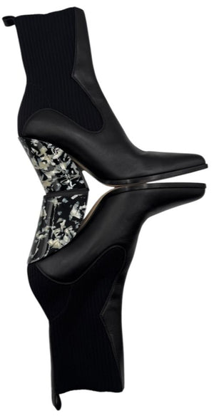 Jimmy Choo Western Style Tortoiseshell Effect Heel Booties - Size 37.5