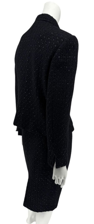 Les Copains Black Textured Wool Blend Skirt Suit – Size 10 (NWT)