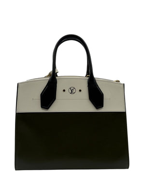 Louis Vuitton White/Green Leather City Steamer MM Bag