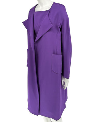 Pamella Roland Purple 2-Piece Dress & Coat Set Sheath Dress & Jacket – Large