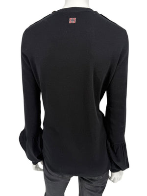 Burberry London Black Silk & Cashmere Knit Top – Size L