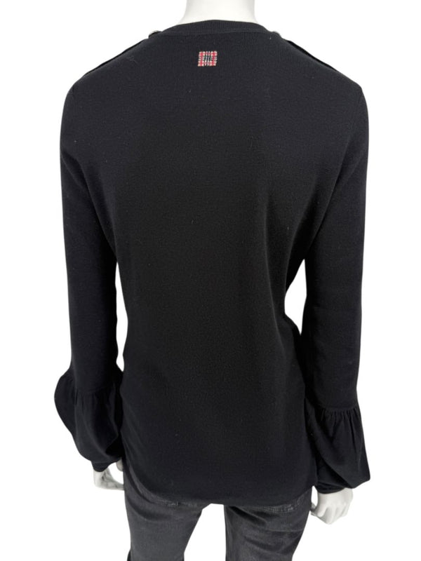 Burberry London Black Silk & Cashmere Knit Top – Size L