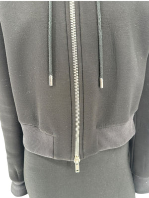 Givenchy Paris Black Cropped Zip Hoodie – Size M