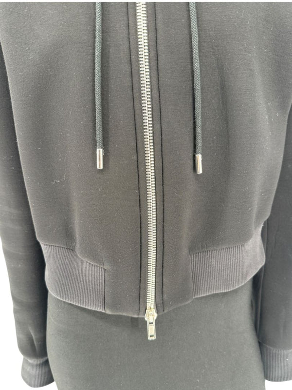 Givenchy Paris Black Cropped Zip Hoodie – Size M