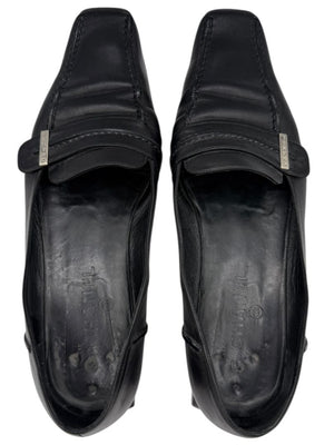 Chanel Black Leather Square-Toe Loafers – Size 41