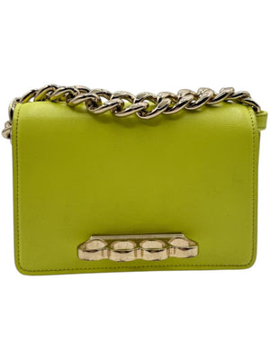 Alexander McQueen Women’s Lichen Green Leather Knuckle Mini Shoulder Bag
